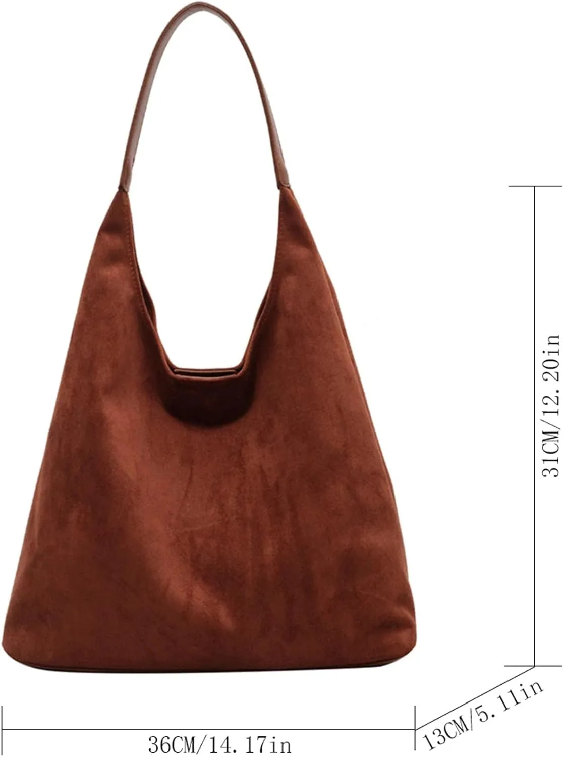 Suede Tote Bags for Women - Work & Office Bags, Slouchy Hobo Handbags, Fall Faux Suede Purse