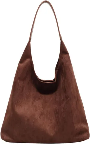 Suede Tote Bags for Women - Work & Office Bags, Slouchy Hobo Handbags, Fall Faux Suede Purse
