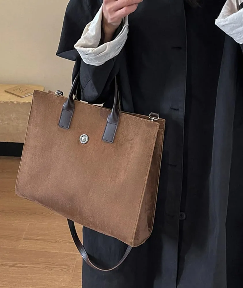 Suede Tote Handbag Winter Fall Shoulder Bag Purse for Women Men Adjustable Strap Trendy Crossbody Bag 2024