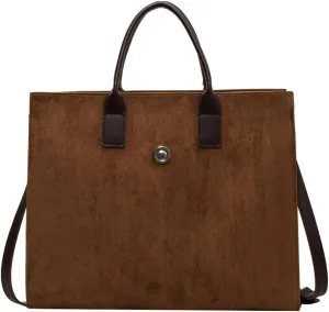 Suede Tote Handbag Winter Fall Shoulder Bag Purse for Women Men Adjustable Strap Trendy Crossbody Bag 2024