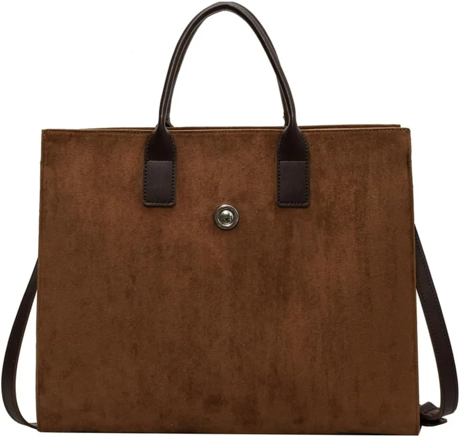 Suede Tote Handbag Winter Fall Shoulder Bag Purse for Women Men Adjustable Strap Trendy Crossbody Bag 2024