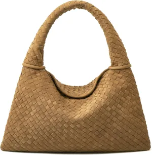 Suede Woven Hobo Bags Purses for Women Woven Leather Bag Vintage Tote Bag Retro Handbag Satchel 2025