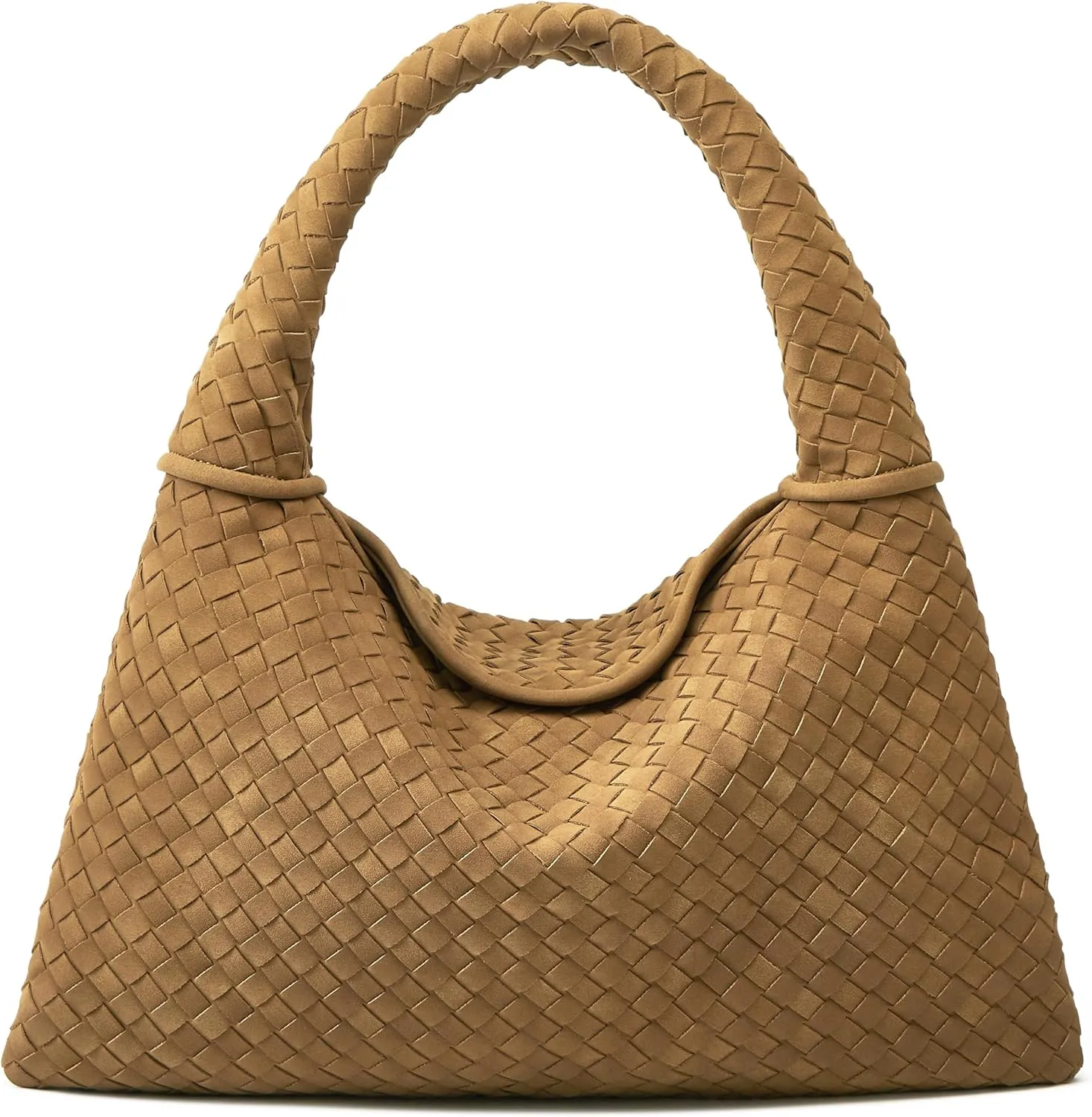 Suede Woven Hobo Bags Purses for Women Woven Leather Bag Vintage Tote Bag Retro Handbag Satchel 2025