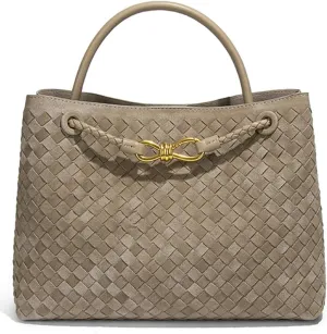 Suede Woven Tote Bag for Women PU Leather Hobo Bags Casual Crossbody Purse Shoulder Satchel Bag Top Handle Tote Handbag