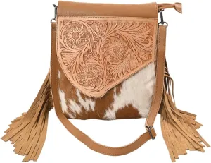 Sunset Star Crossbody Bag - Real Cowhide Hairon Women's Handbag with Leather Fringes