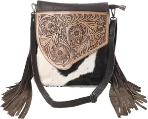 Sunset Star Crossbody Bag - Real Cowhide Hairon Women's Handbag with Leather Fringes