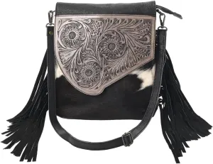 Sunset Star Crossbody Bag - Real Cowhide Hairon Women's Handbag with Leather Fringes
