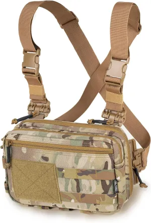 Tactical Chest Rig Bag Concealed Carry CCW Pack Molle Pouch IFAK EMT Medical Organizer for Outdoor Hunting Shooting Hiking with Quick Release Harness