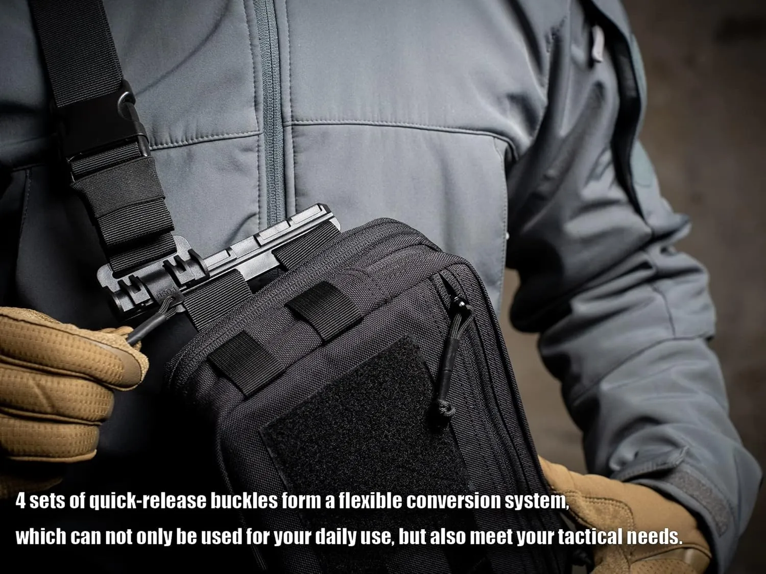 Tactical Chest Rig Bag Concealed Carry CCW Pack Molle Pouch IFAK EMT Medical Organizer for Outdoor Hunting Shooting Hiking with Quick Release Harness