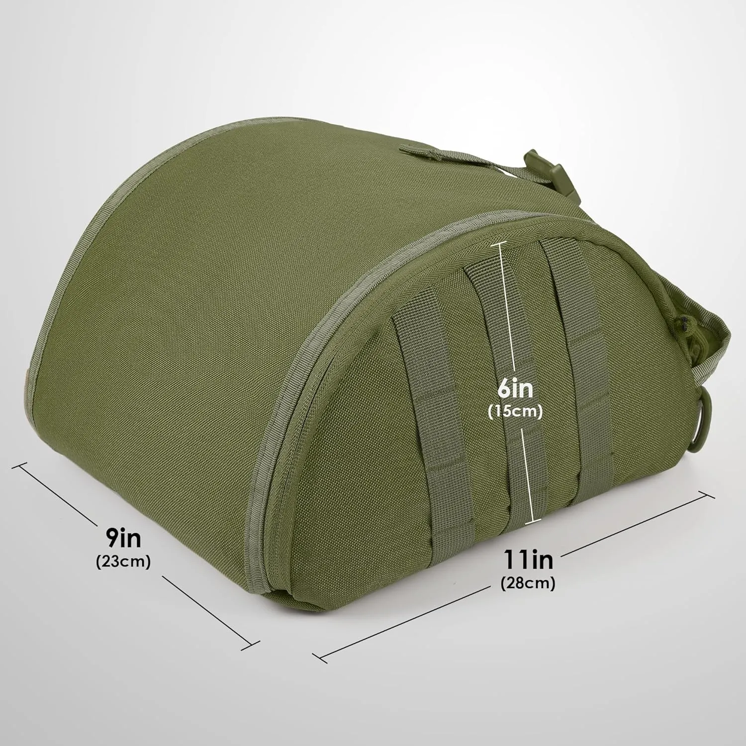 Tactical Helmet Bag Pack, Military Molle Pouch Multi-Purpose Carrying Storage Bag Include USA Flag Patch and 2 PCS Molle Straps for Sports Hunting Shooting Combat Helmets (Ranger Green)