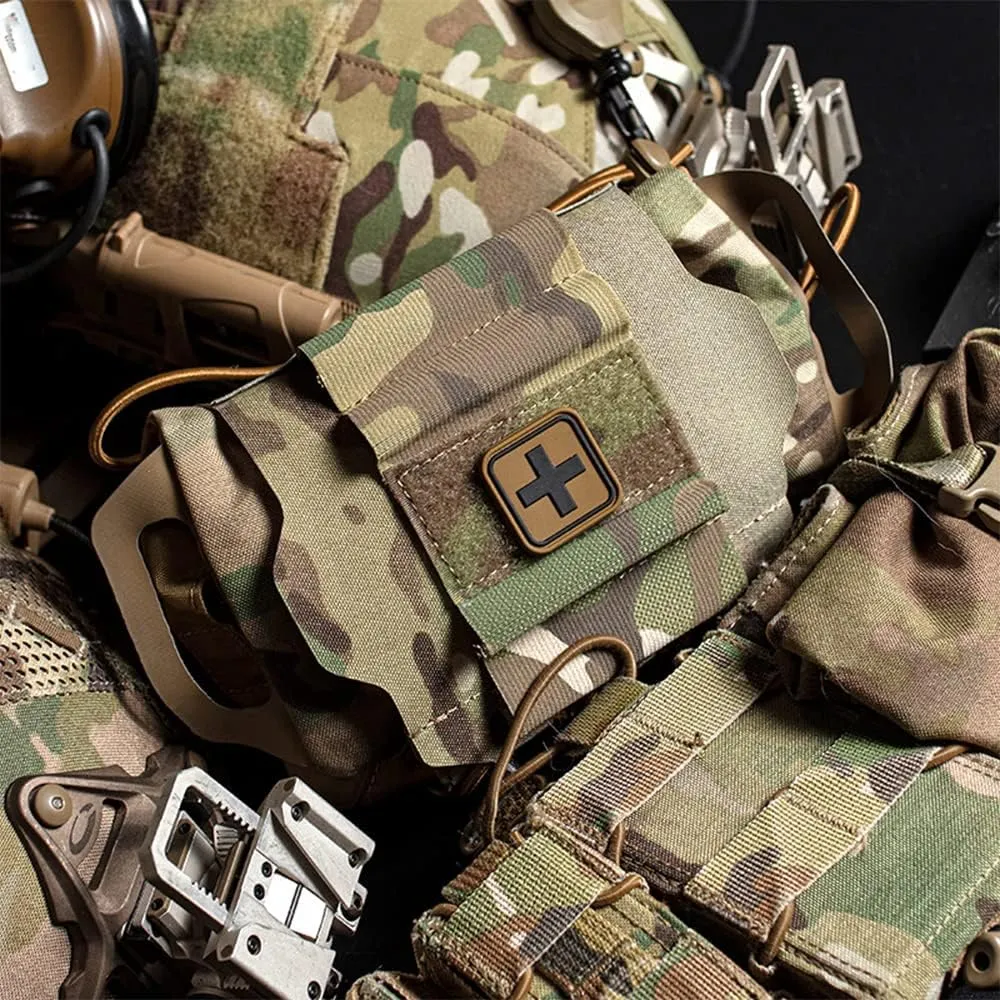 Tactical Medical Molle First Aid Pouch Two Piece System Micro Med kit Emergency Hunting Bag(Medium Size)