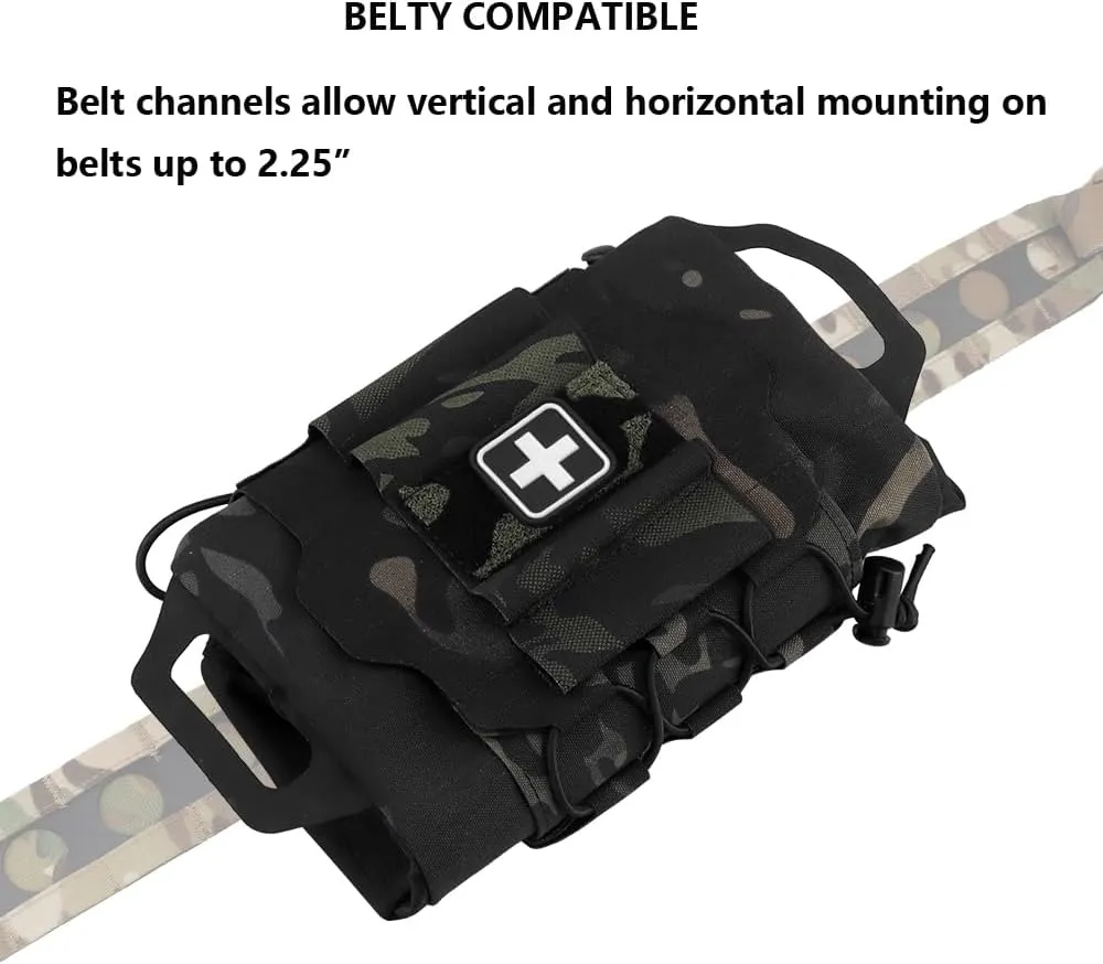 Tactical Medical Molle First Aid Pouch Two Piece System Micro Med kit Emergency Hunting Bag(Medium Size)