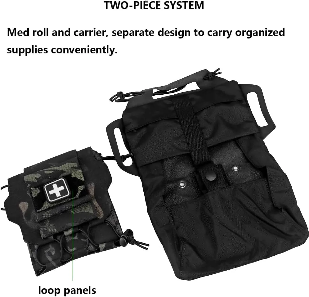 Tactical Medical Molle First Aid Pouch Two Piece System Micro Med kit Emergency Hunting Bag(Medium Size)