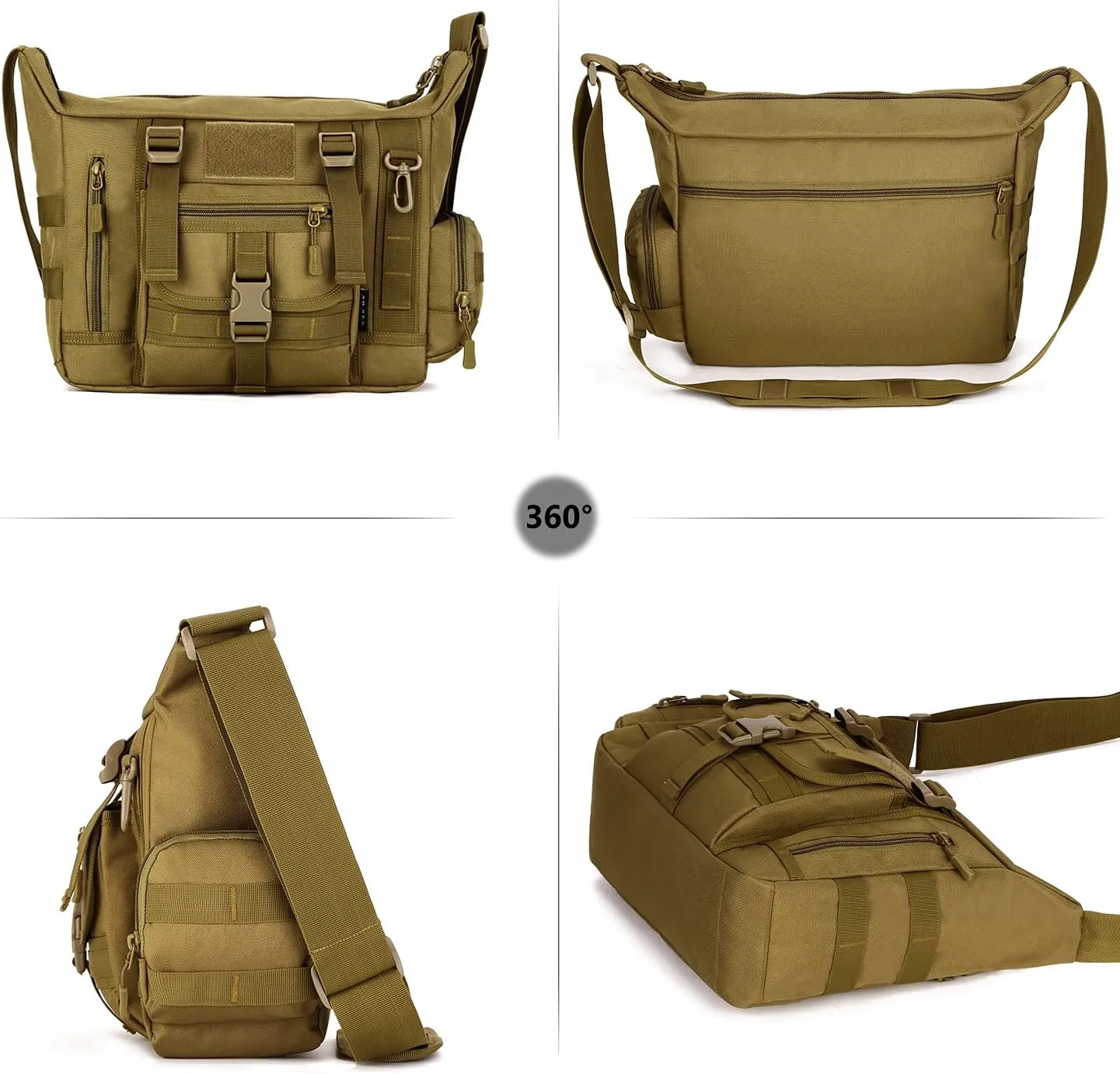 Tactical Messenger Bag Military Molle Briefcase Crossbody Shoulder Bags for Working Cycling Hunting Camping