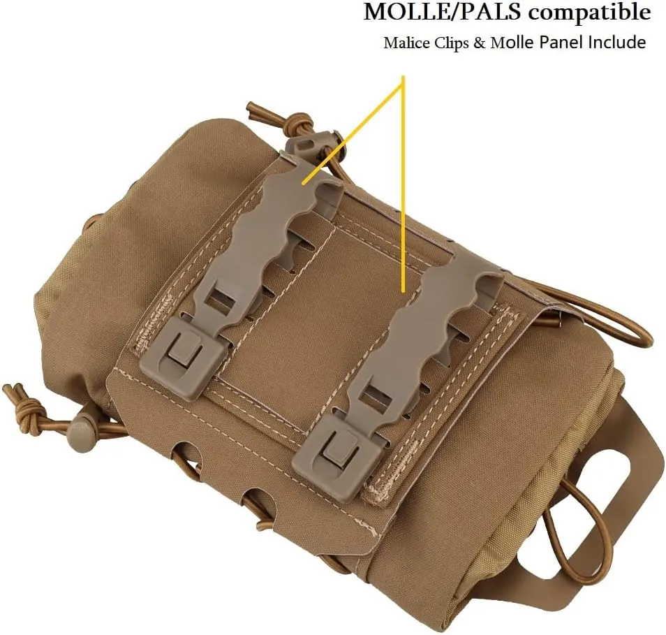 Tactical Military Pouch MOLLE Rapid First-aid Belt Pouch Survival Two-Piece System Med Roll Carrier Hypalon Handle Bag