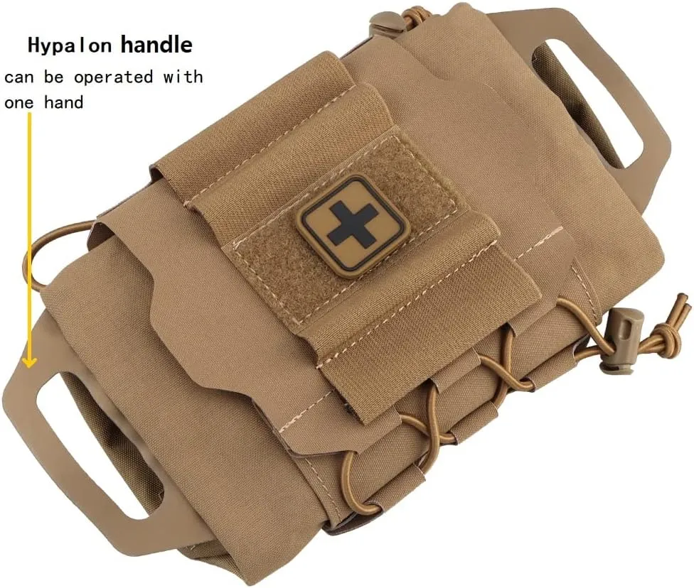 Tactical Military Pouch MOLLE Rapid First-aid Belt Pouch Survival Two-Piece System Med Roll Carrier Hypalon Handle Bag