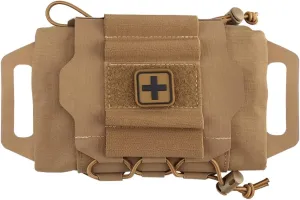 Tactical Military Pouch MOLLE Rapid First-aid Belt Pouch Survival Two-Piece System Med Roll Carrier Hypalon Handle Bag