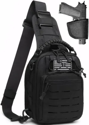 Tactical Sling Bag for Men Concealed Carry Crossbody Pack Gun Carry EDC Bag Chest Holster