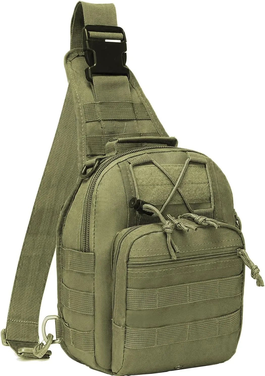Tactical Sling Bag, Outdoor Durable Military Shoulder Chest Pack EDC Crossbody Daypack for Traveling Trekking (Green)