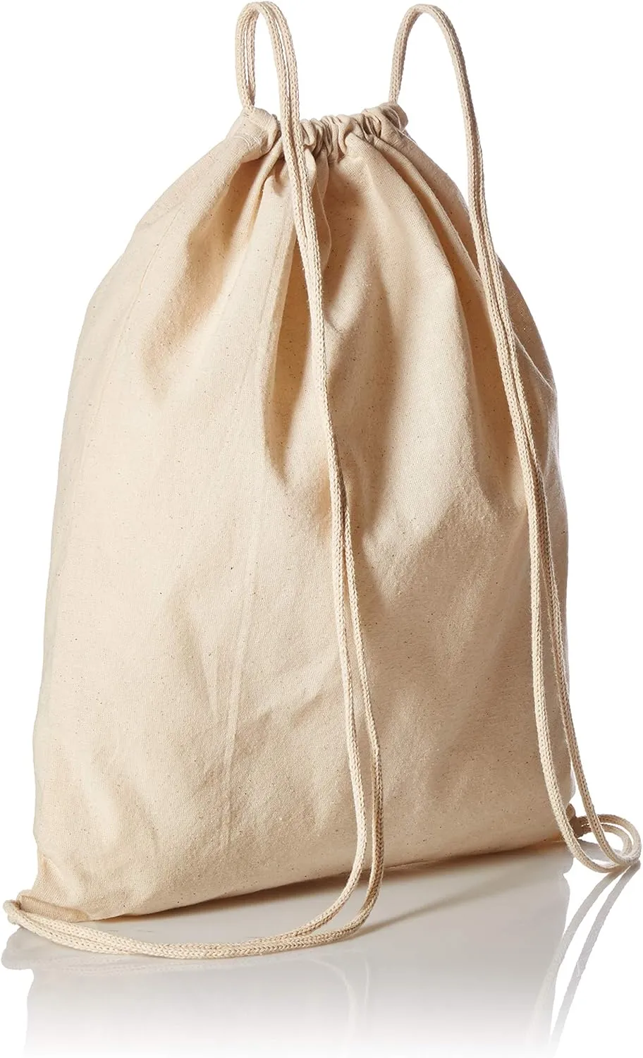 TBF 12 Pack Bulk Cotton Canvas Drawstring Backpack Bags (14" W x 18" H) - Perfect for DIY, Crafts, Events & More
