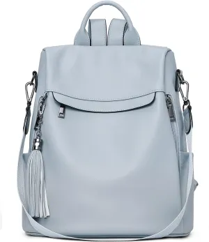 Telena Backpack Purse for Women, PU Leather Anti Theft Travel Purse Shoulder Bags with Tassel