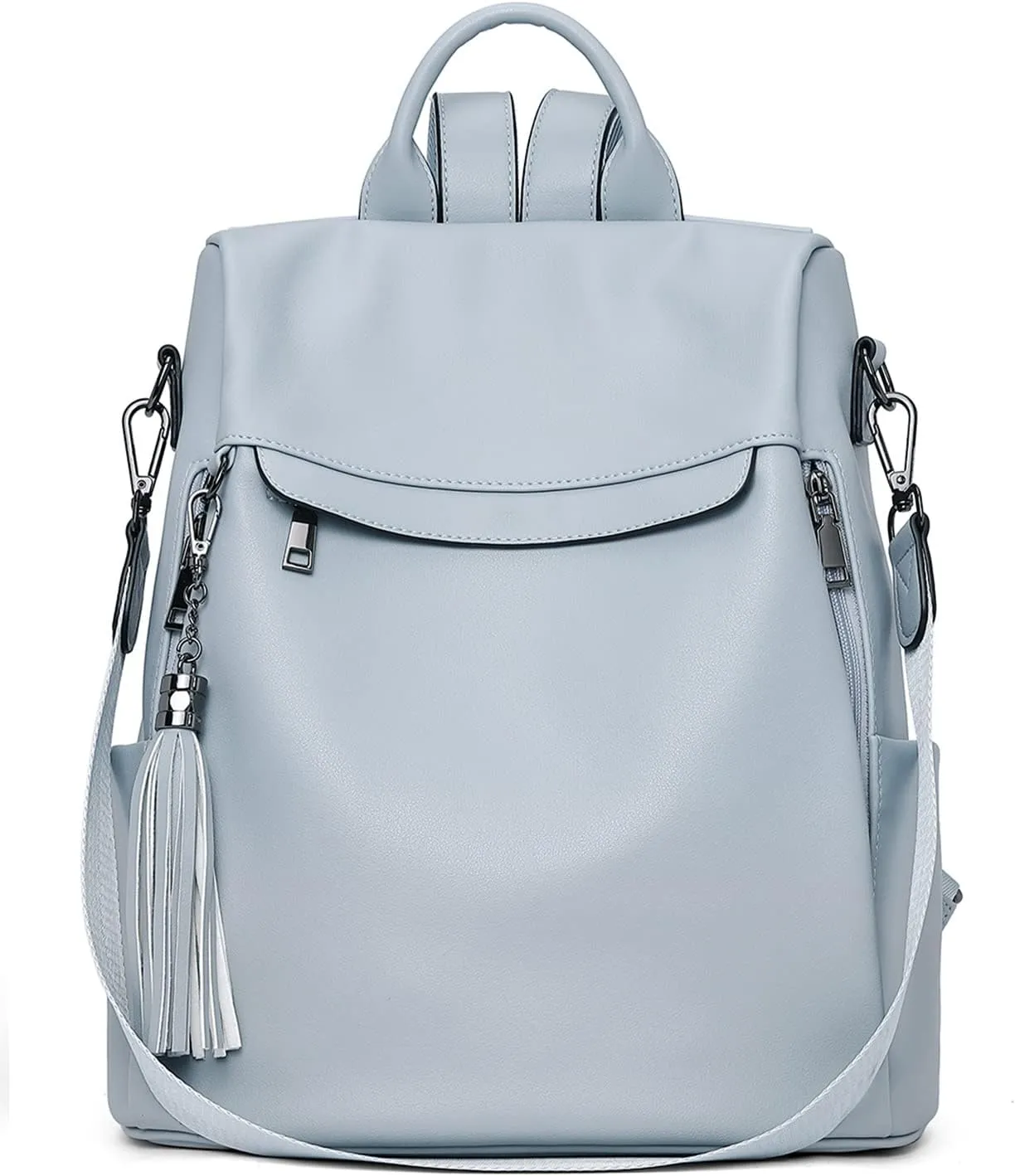 Telena Backpack Purse for Women, PU Leather Anti Theft Travel Purse Shoulder Bags with Tassel