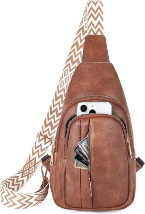 Telena Crossbody Sling Bags for Women, PU Leather Fanny Packs Cross Body Bag for Woman