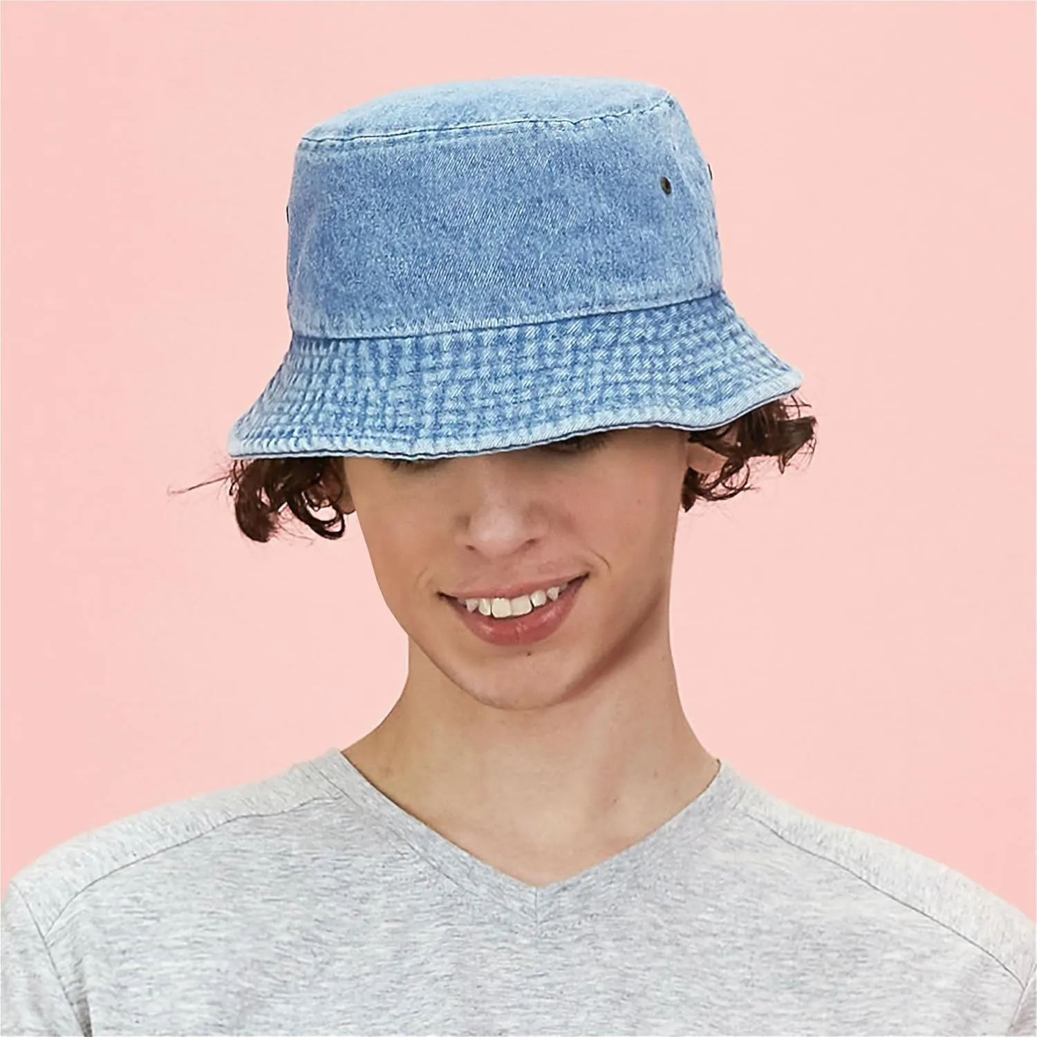 The Hat Depot Bucket Hat - Unisex 100% Cotton & Denim UPF 50 Packable Summer Travel Beach Sun Hat