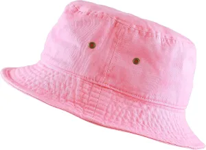 The Hat Depot Bucket Hat - Unisex 100% Cotton & Denim UPF 50 Packable Summer Travel Beach Sun Hat