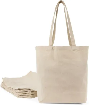 The Original Cotton Tote Bag - Reusable Canvas Tote Bag for Grocery Shopping - Decoratable with Artsy Silk Screen Printing, Embroidery - Natural Cloth - 18x15x6, Long 30" Straps - 10-Pack
