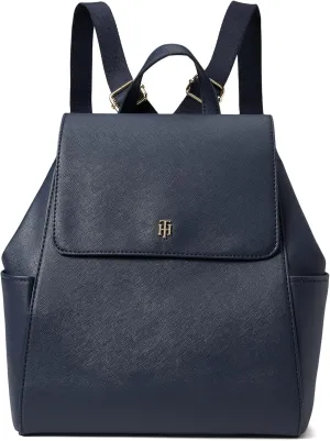 Tommy Hilfiger Beth II Flap Backpack Saffiano PVC Tommy Navy One Size
