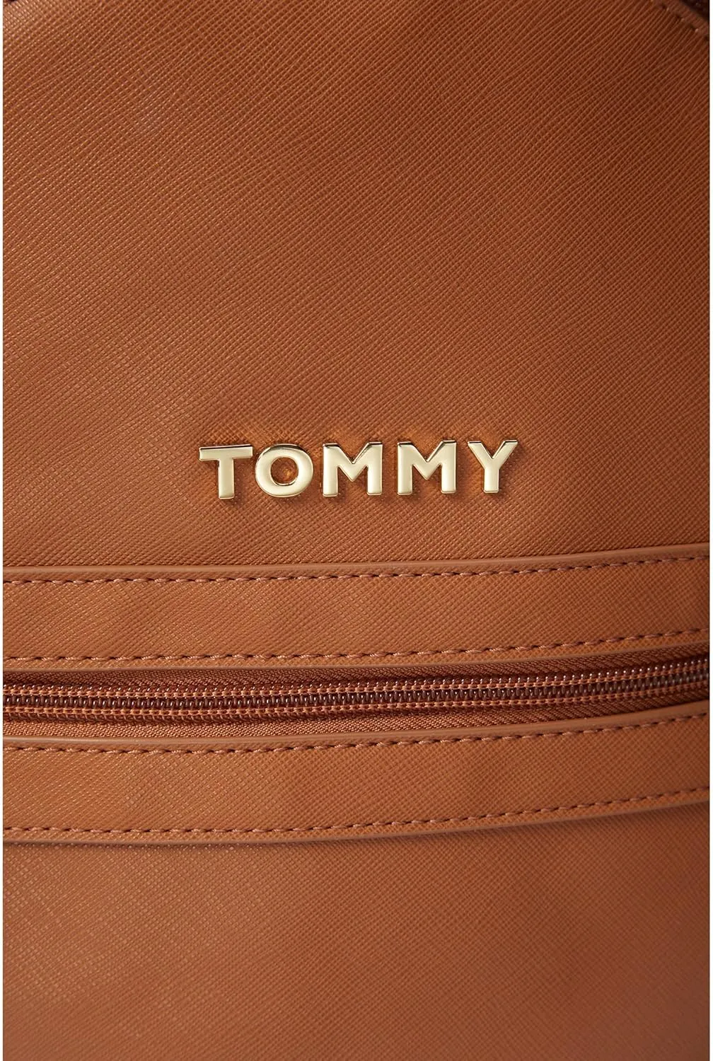Tommy Hilfiger Kendall II Medium Dome Backpack Saffiano PVC Cognac One Size