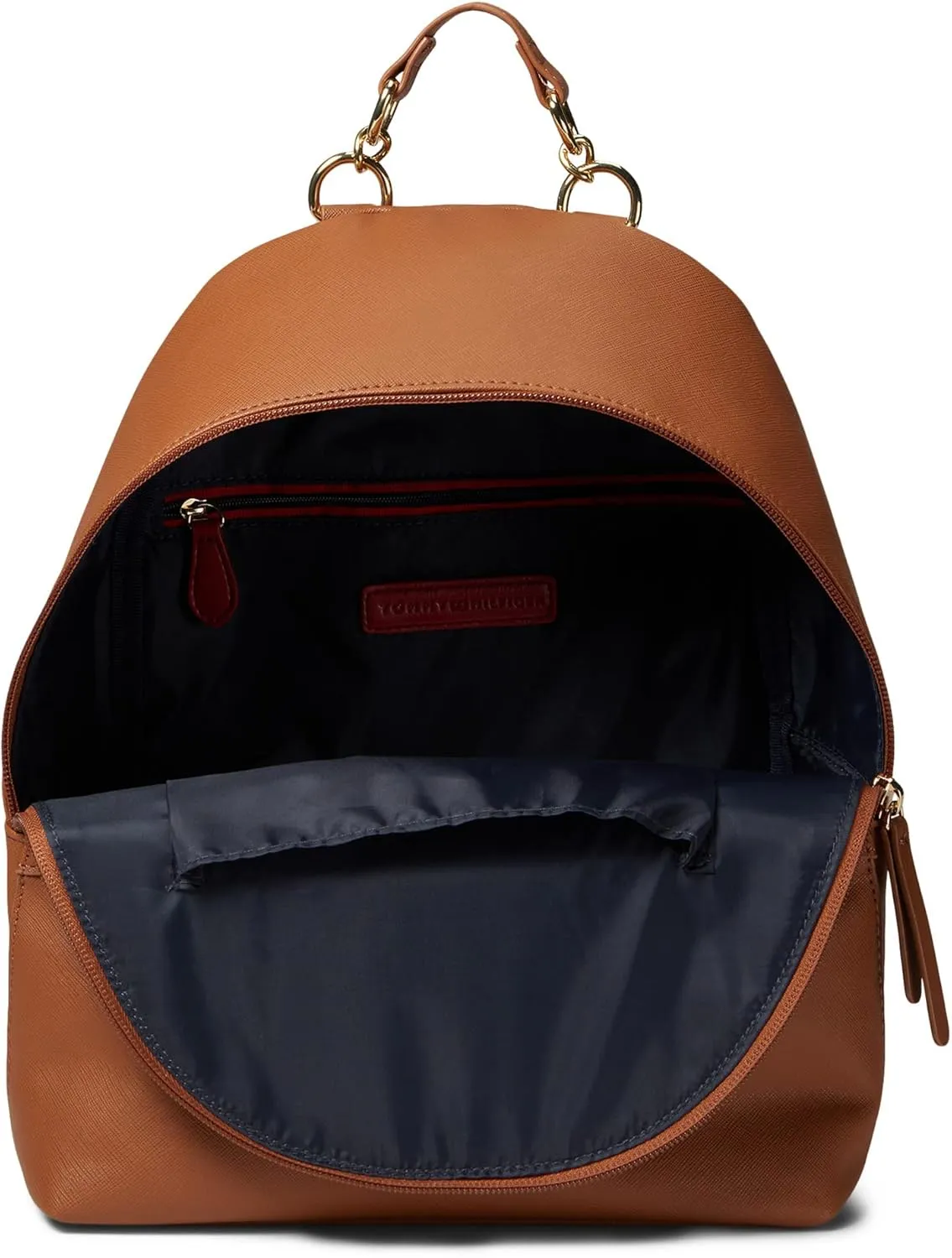 Tommy Hilfiger Kendall II Medium Dome Backpack Saffiano PVC Cognac One Size