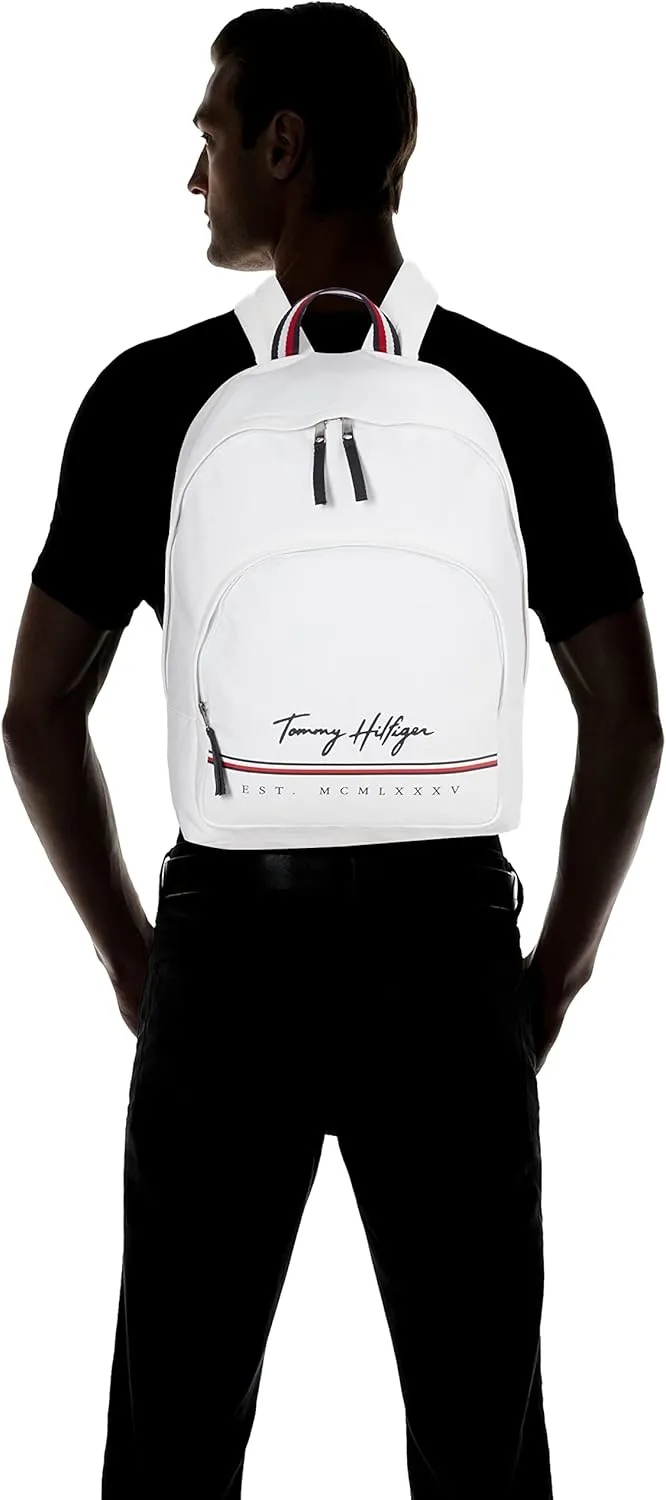 Tommy Hilfiger Men's York Backpack, Bright White, One Size