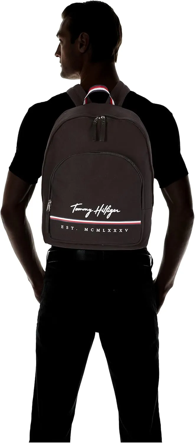 Tommy Hilfiger Mens York Backpack, Th Deep Black