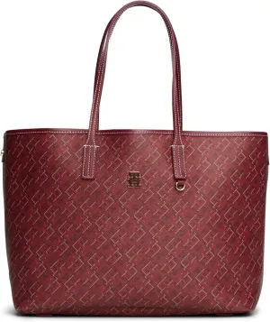 Tommy Hilfiger Monogram Leather Tote with Zipper Pocket