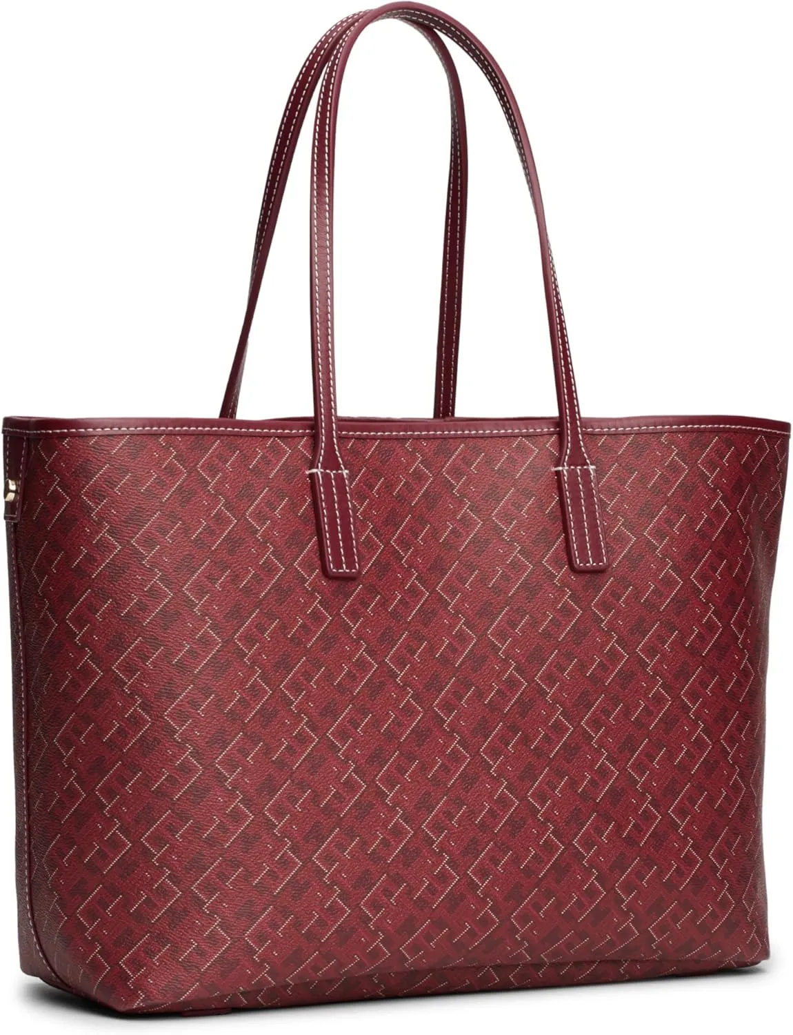 Tommy Hilfiger Monogram Leather Tote with Zipper Pocket