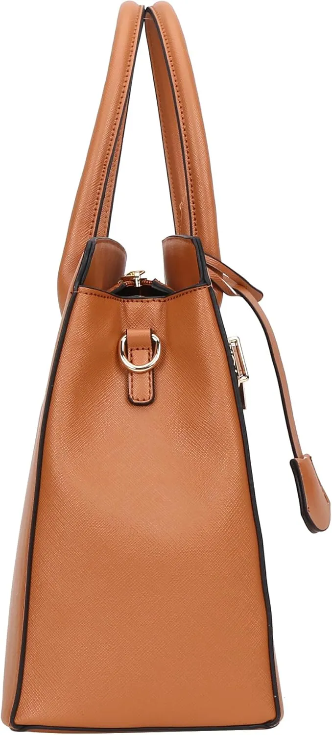 Top Handle Bag For Women, Vegan Leather Crossbody Designer Satchels, Adjustable Strap With Wallet For Ladies 2pcs