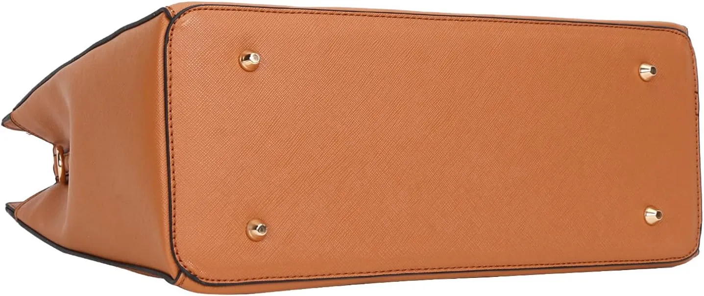 Top Handle Bag For Women, Vegan Leather Crossbody Designer Satchels, Adjustable Strap With Wallet For Ladies 2pcs
