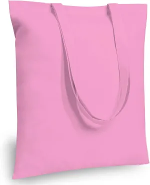 TOPDesign 12-Pack Economical 16"x15" Baby Pink Cotton Tote Bag, Lightweight Medium Reusable Grocery Shopping Cloth Bags, Suitable for DIY, Advertising, Promotion, Gift, Activity