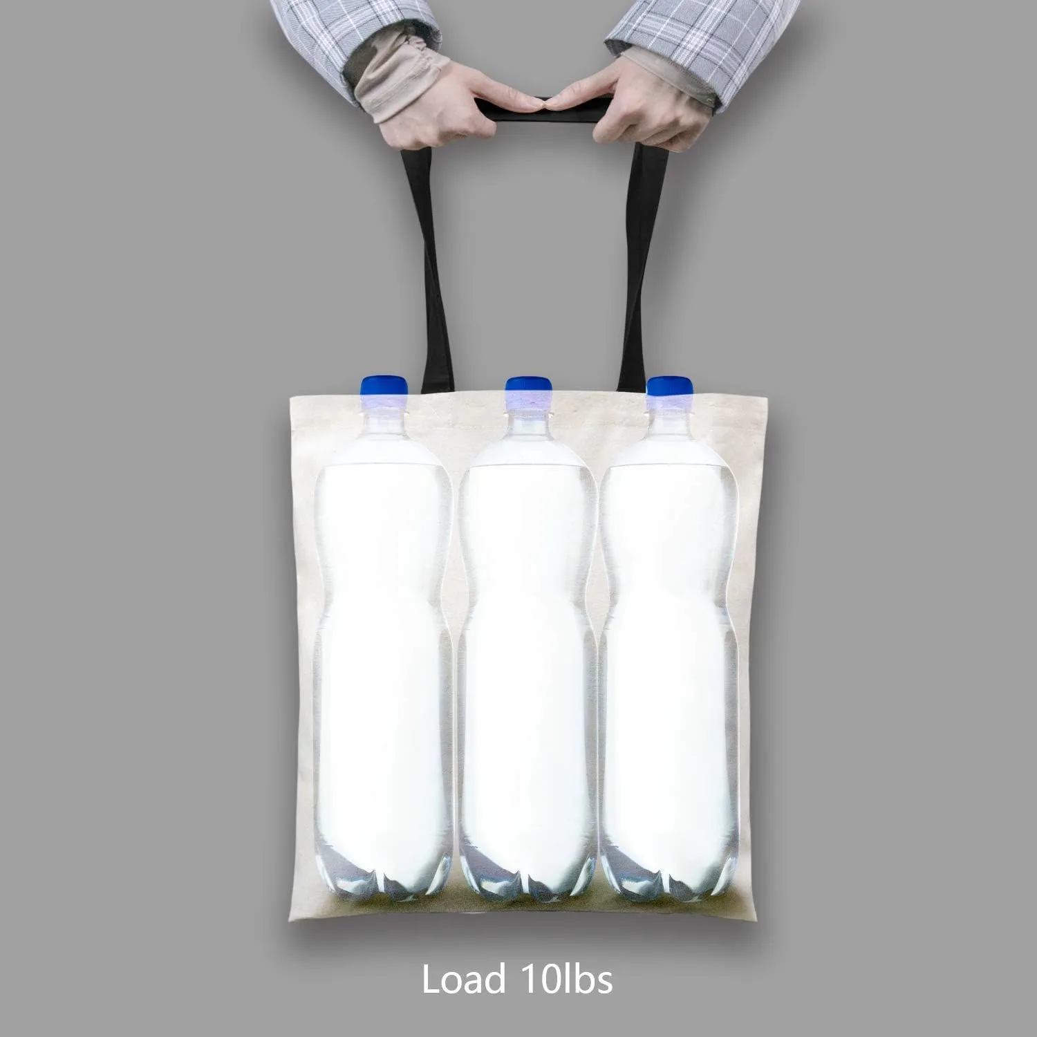 TOPDesign 6-Pack Economical Cotton Tote Bag, Lightweight Medium Reusable Grocery Shopping Cloth Bags, Suitable for DIY, Advertising, Promotion, Gift, Activity