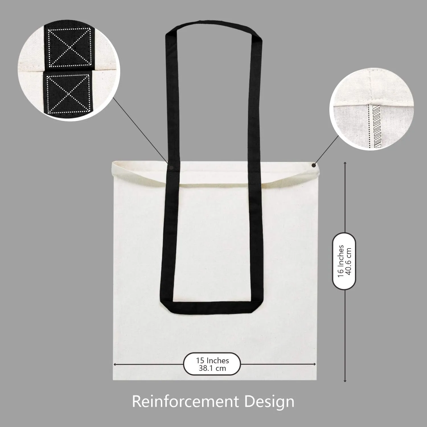 TOPDesign 6-Pack Economical Cotton Tote Bag, Lightweight Medium Reusable Grocery Shopping Cloth Bags, Suitable for DIY, Advertising, Promotion, Gift, Activity
