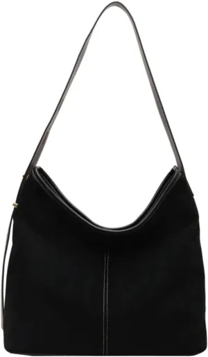 Tote Bag for Women Suede Classic Top-handle Shoulder Bags Slouchy Hobo Crossbody Bag Retro College Work Purse Handbag