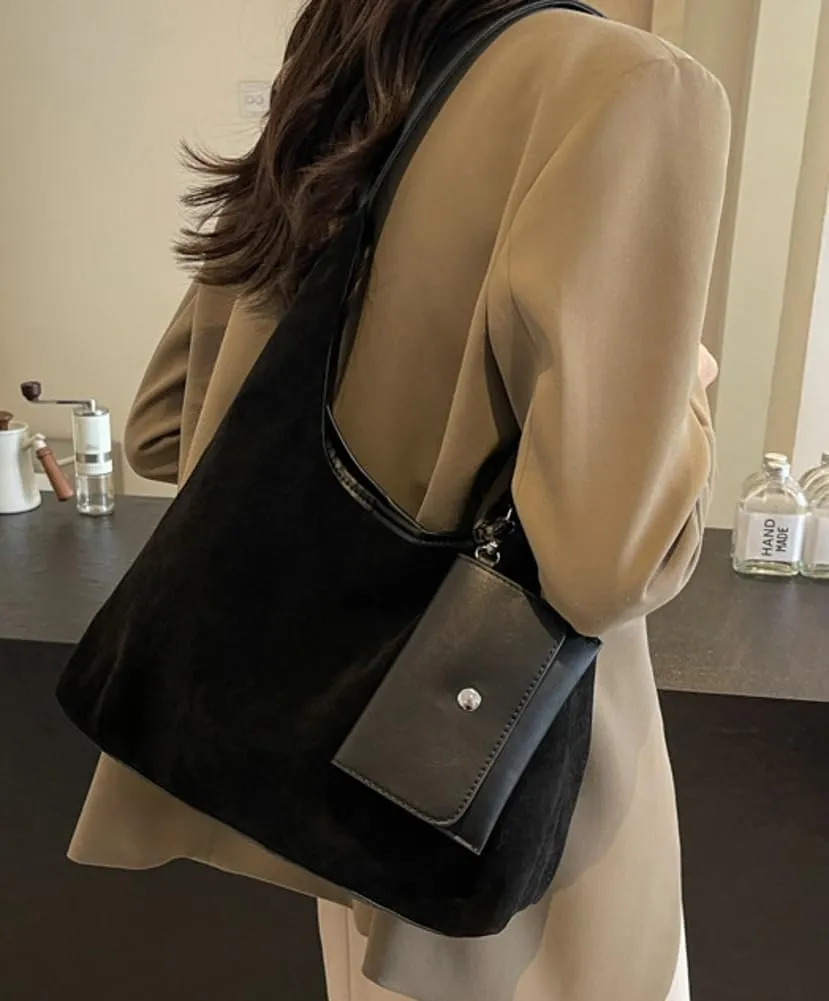 Tote Bag for Women Suede Shoulder Bags Satchel and Purse Bag Soft Stylish Handbag Dating Work Shopping