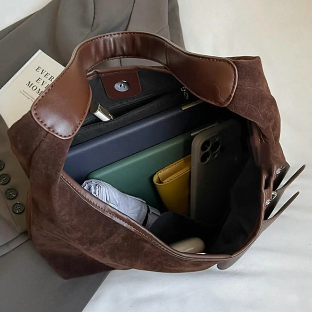 Tote Bag for Women Suede Shoulder Bags Satchel and Purse Bag Soft Stylish Handbag Dating Work Shopping