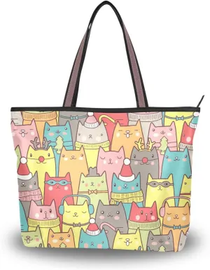 Tote Bag for Women Top Handle Satchel Purse Large Tote Bags with Zipper Pockets Pattern 1