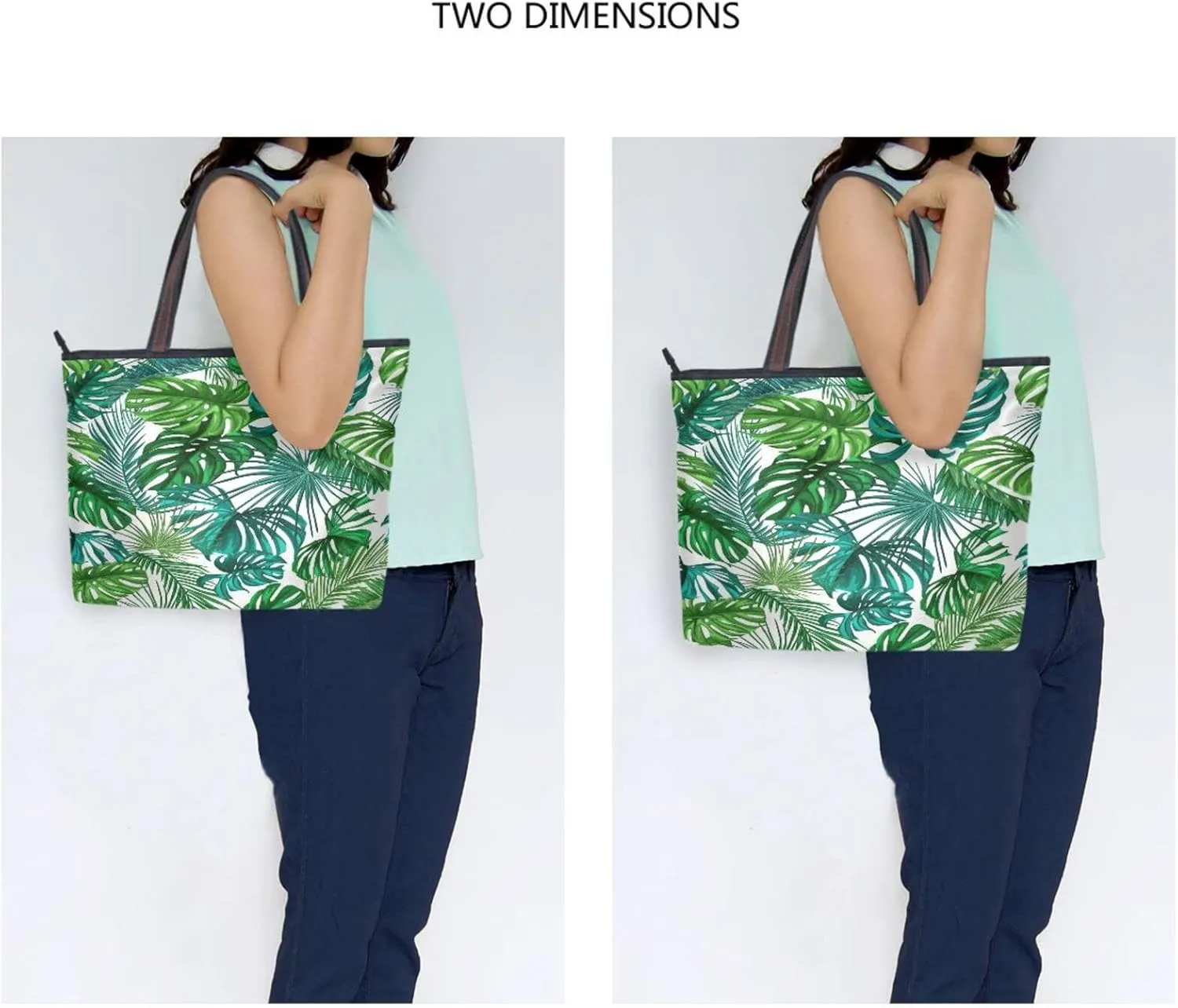 Tote Bag for Women with Zipper and Pockets,Polyester Tote Bag Pattern Tote Purse Women Handbag