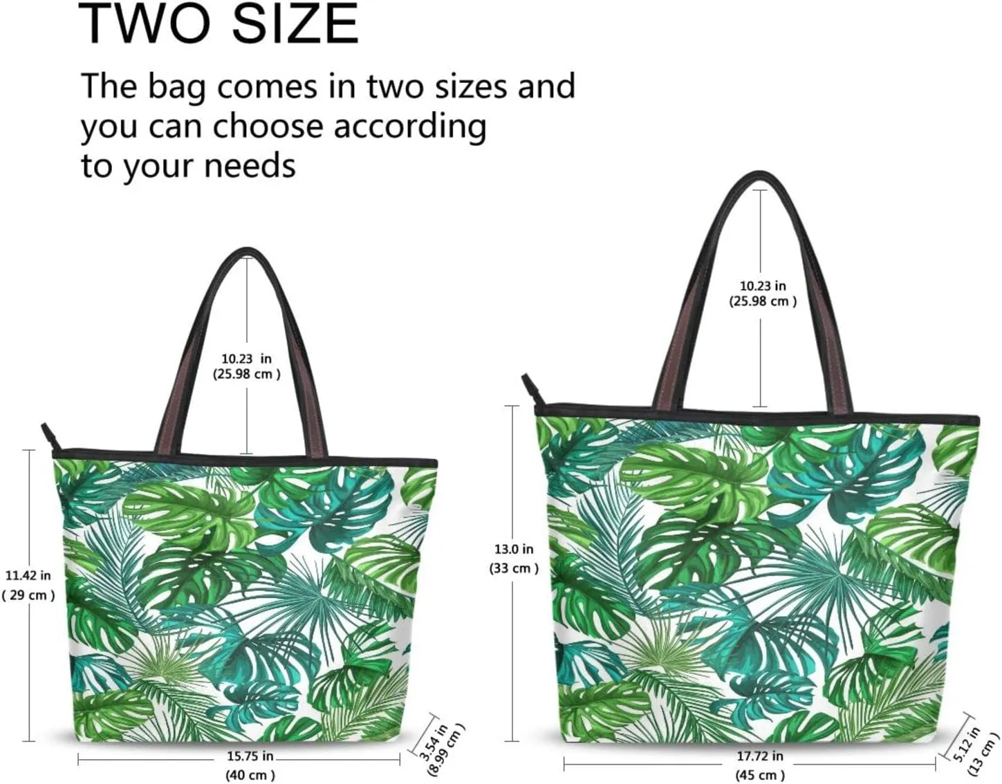Tote Bag for Women with Zipper and Pockets,Polyester Tote Bag Pattern Tote Purse Women Handbag