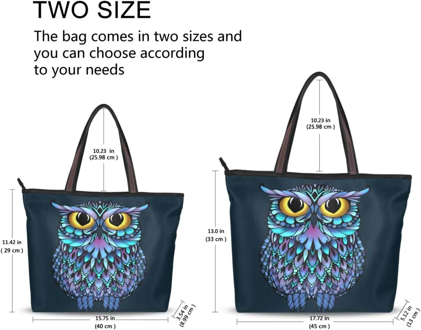 Tote Bag for Women with Zipper and Pockets,Polyester Tote Bag Pattern Tote Purse Women Handbag