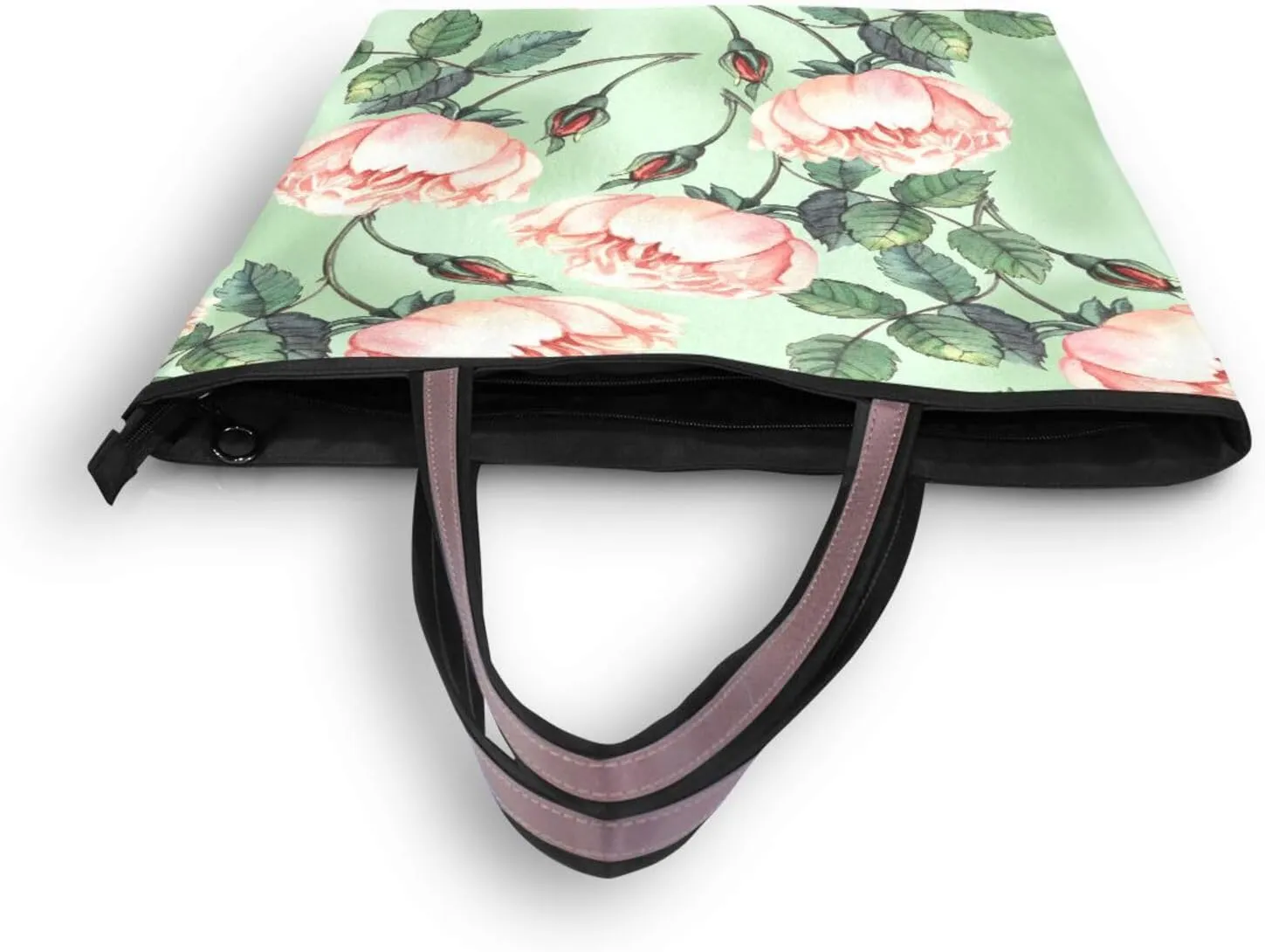 Tote Bag for Women with Zipper,Polyester Tote Purse Holiday Tote Bag Work Handbag Women Gift